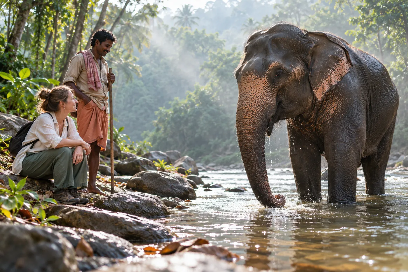 Morning at the Elephant Sanctuary — Kerala