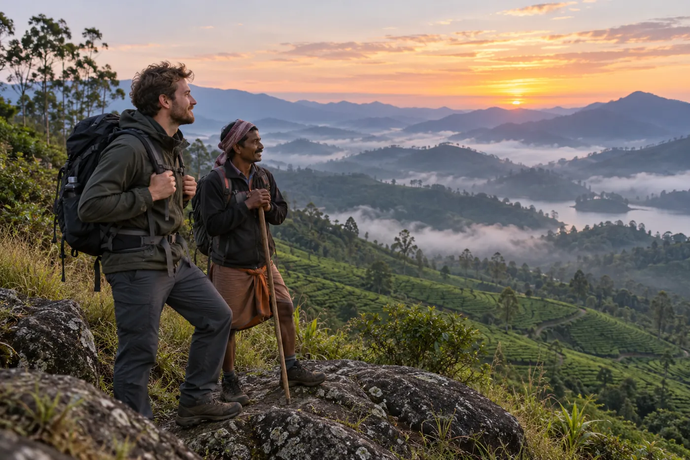 Dawn trek above the tea