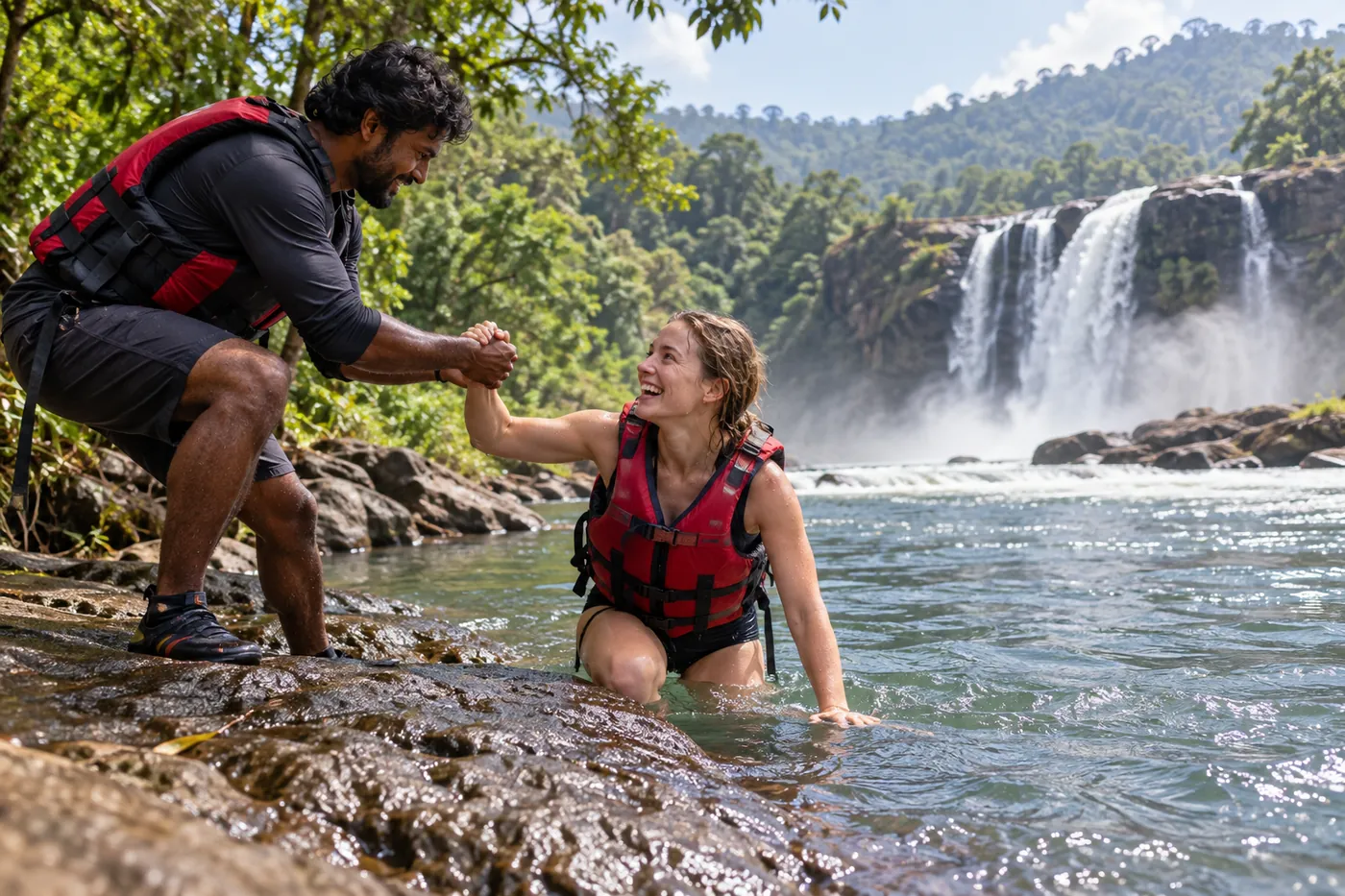 River Swimming — Athirappilly — Kerala