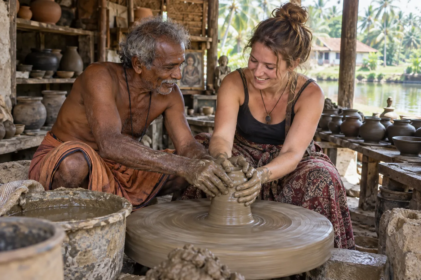 Potter at the wheel