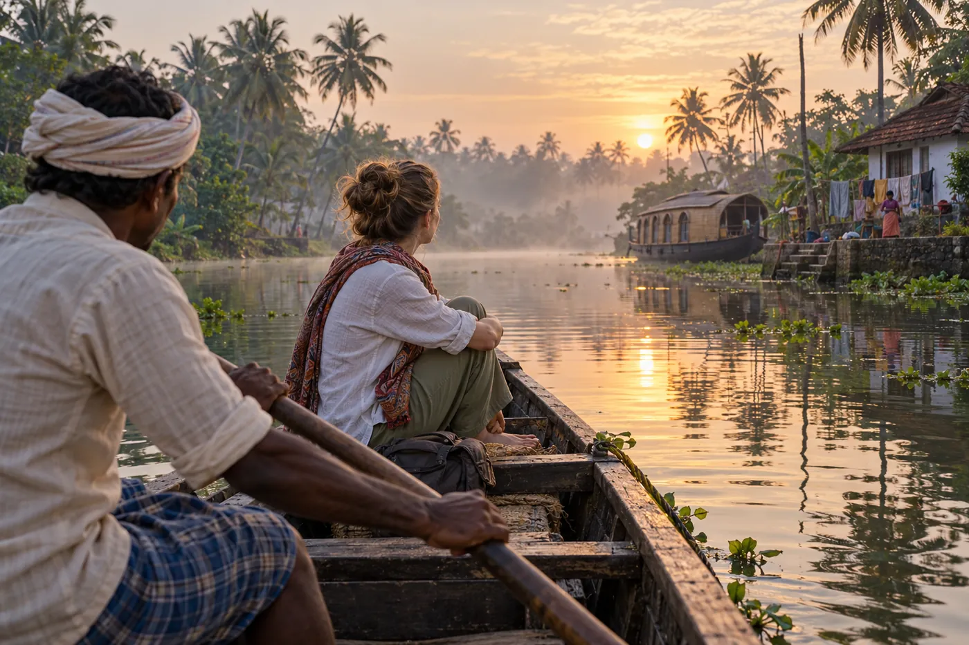 Sunrise on the Backwaters — Kerala