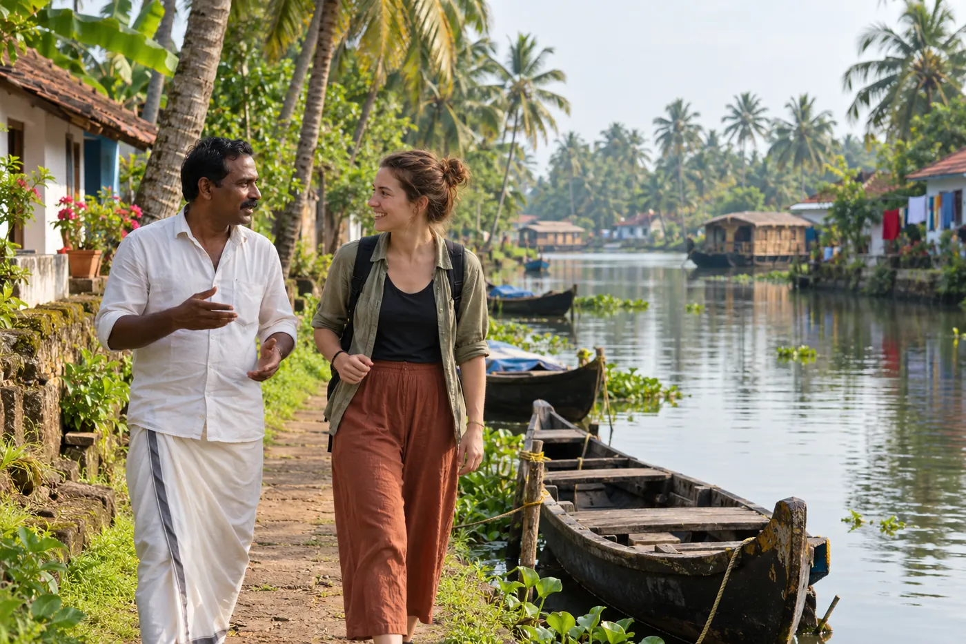 Village Boat Walk — Kerala