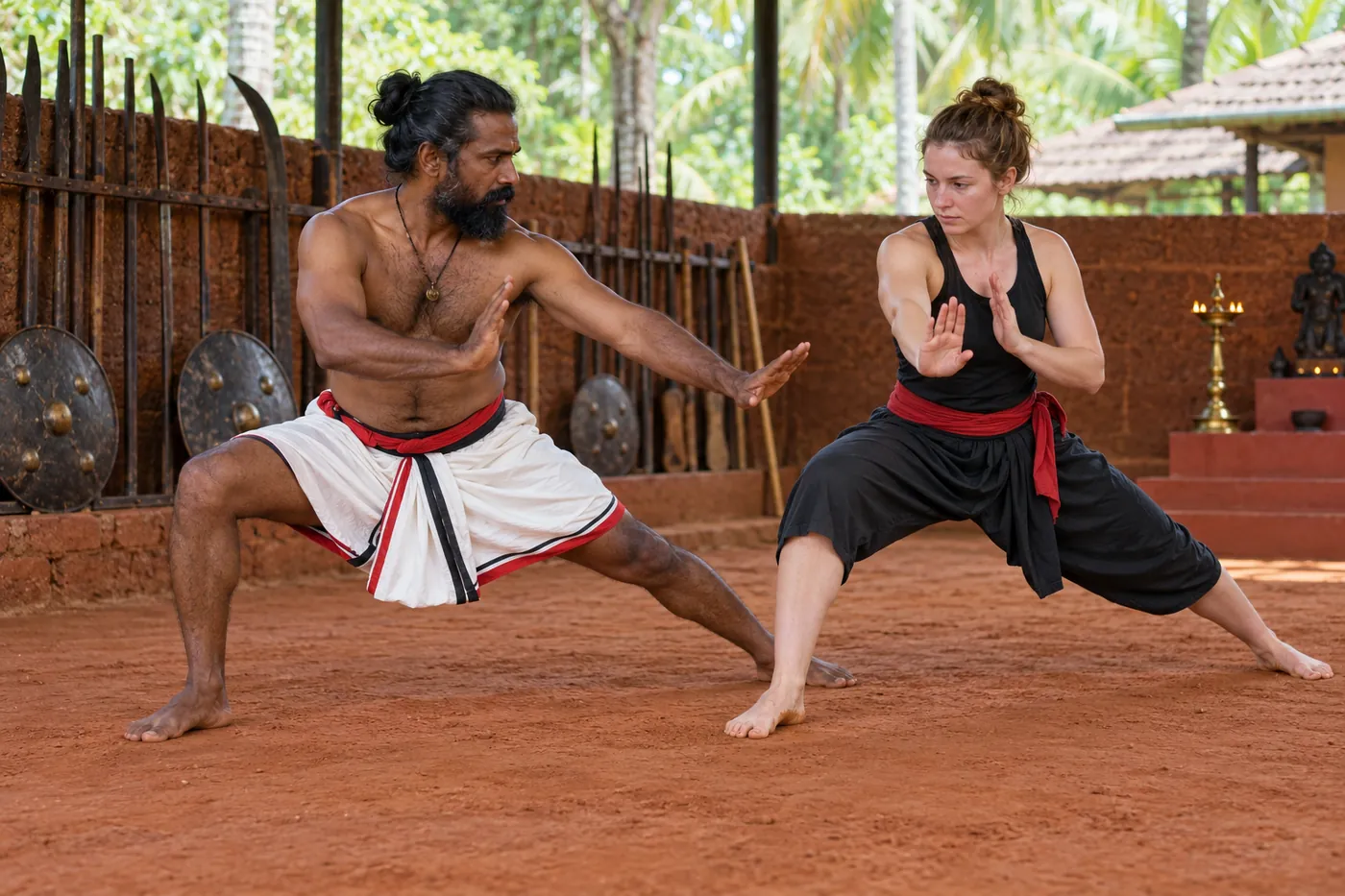 Kalaripayattu training session