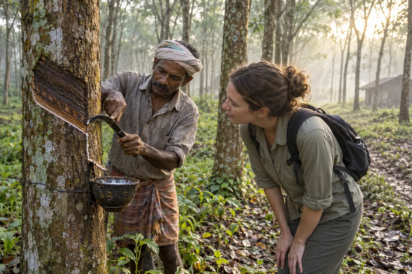 Rubber Tapping Experience — Kerala