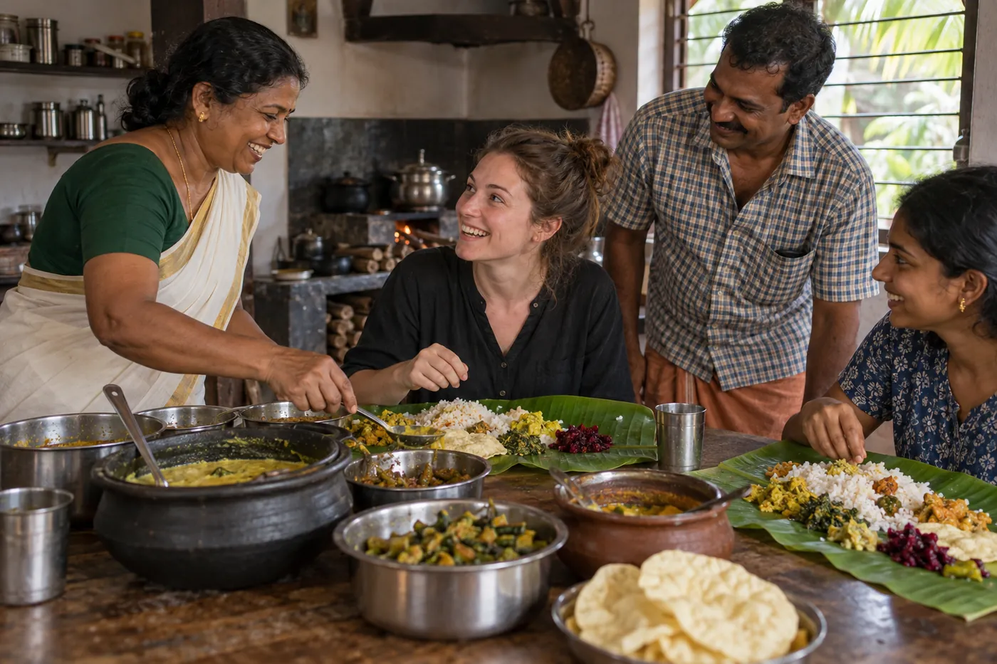 Village Kitchen Meal — Local Home — Kerala