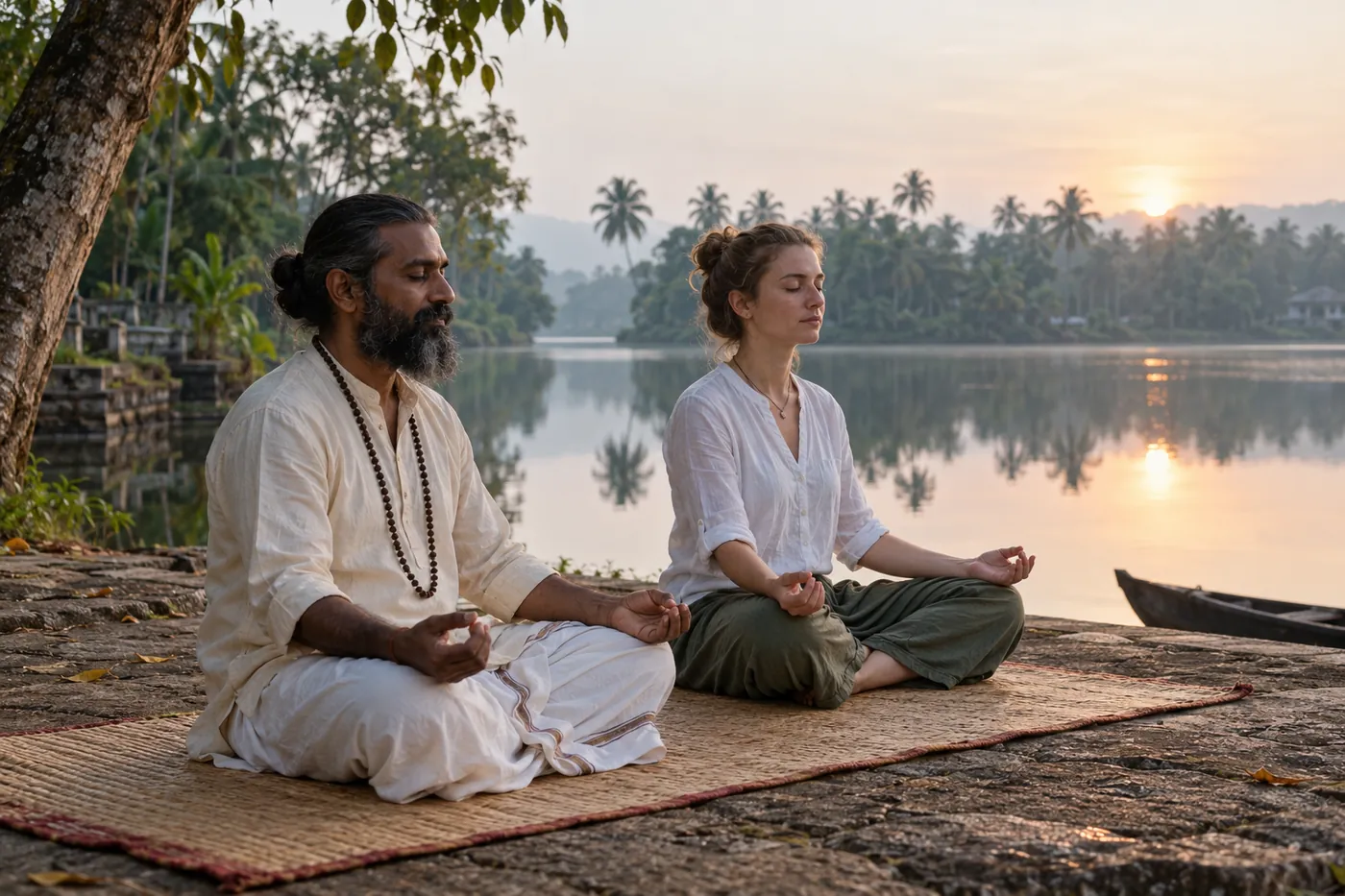 Meditation Session — Forest or Lakeside — Kerala